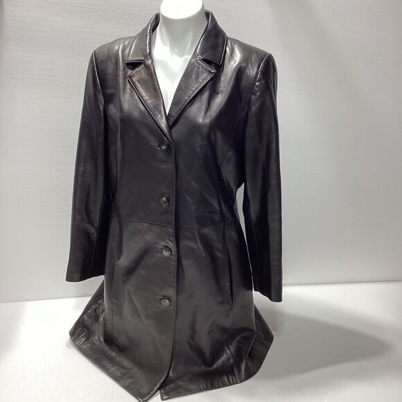 Danier Leather Jacket Vintage Y2K Deep Brown black Size Large - Picture 1 of 16